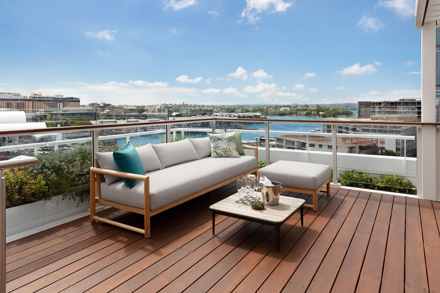 For lounging and looking or sipping and savouring, the outdoor terrace in both the Sydney Terrace Su