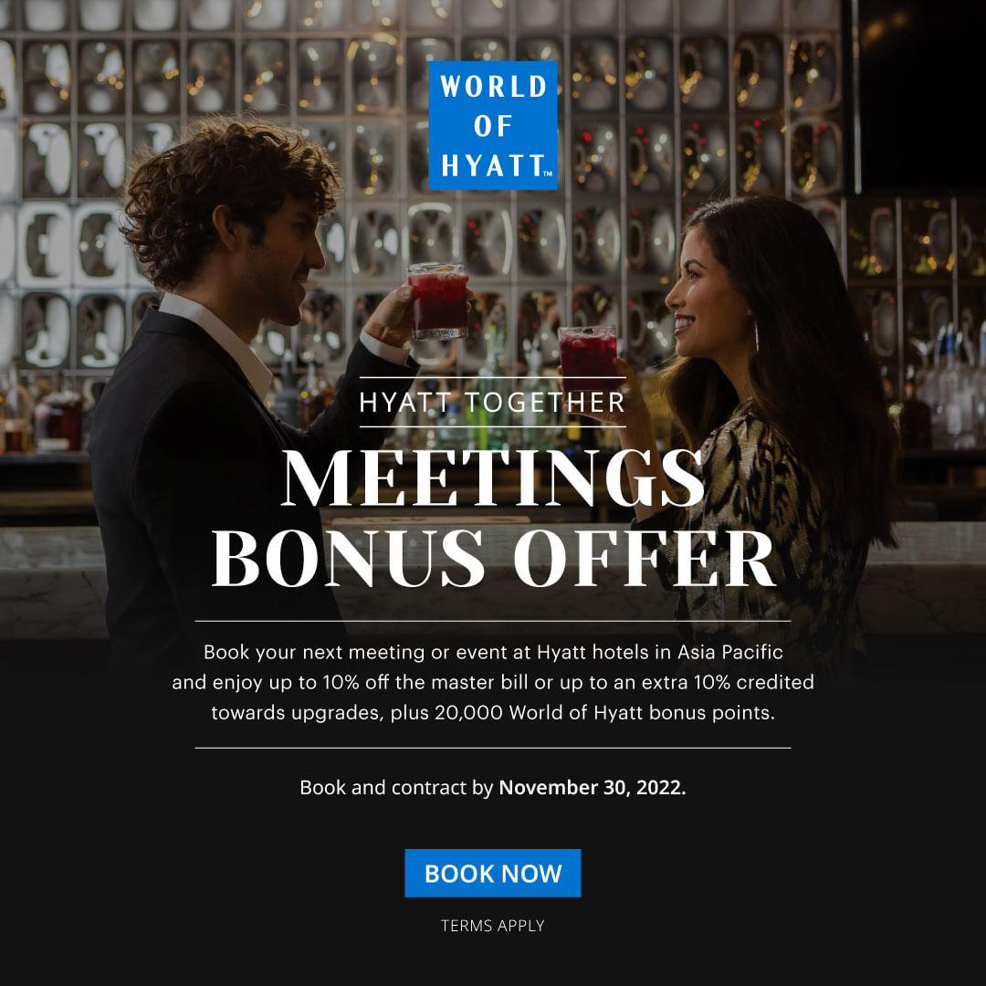 Hyatt Regency Sydney - The last few weeks to claim our Hyatt Together Meetings Bonus Offer