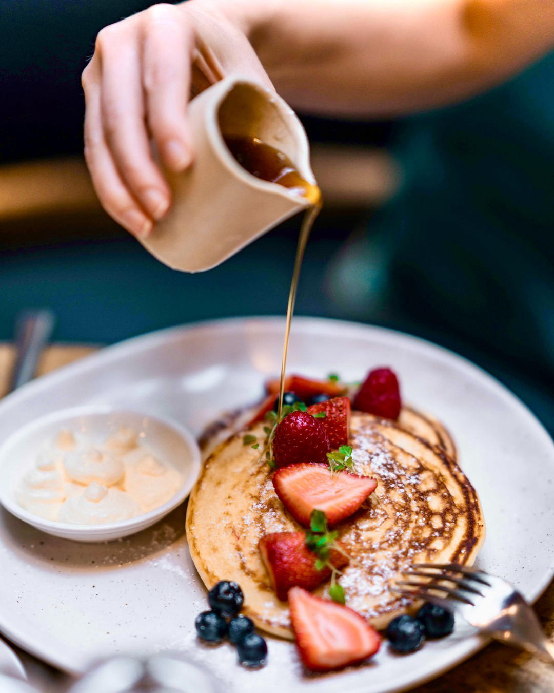 Start your morning right with our wholesome, ricotta whipped pancakes